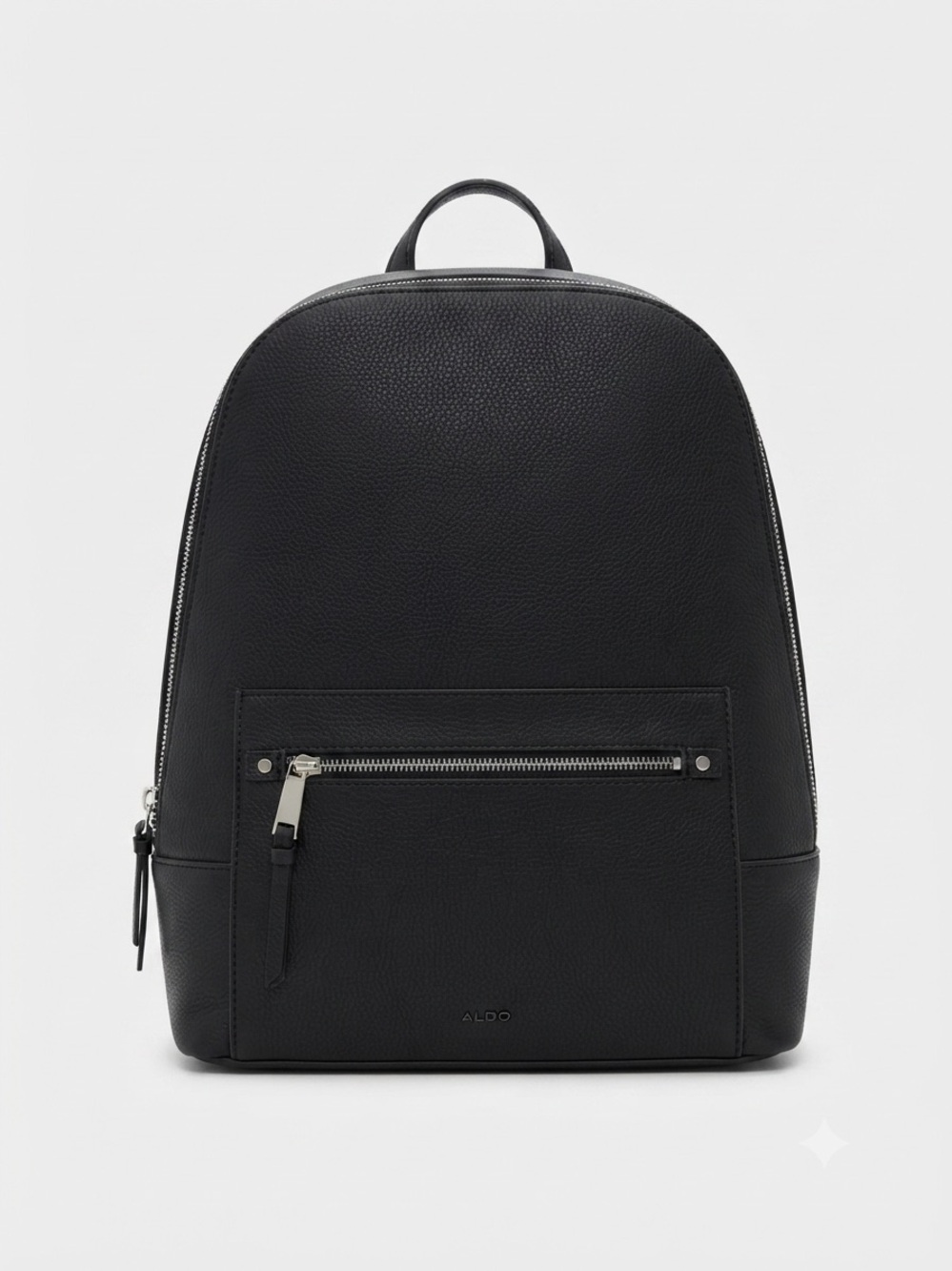 Aldo Black Pebbled Leather Minimalist Backpack